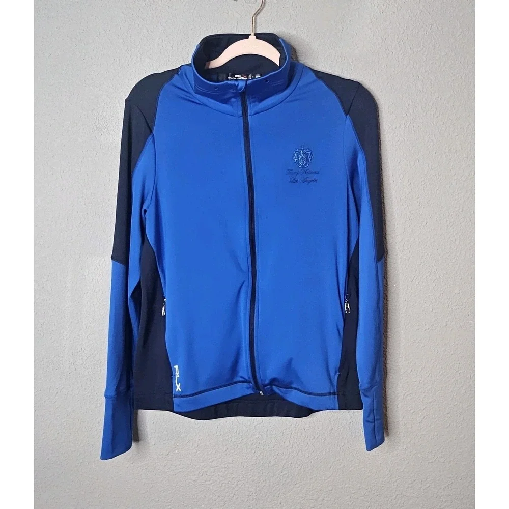 Polo Sport Ralph Lauren Jacket Womens M Blue RLX Black Label Activewear Full Zip